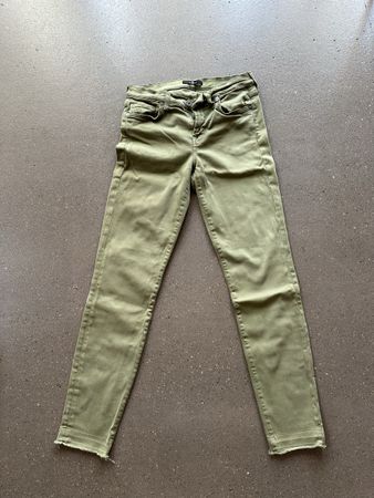 7 For All Mankind Skinny Hose Grösse 29 Oliv guter Zustand