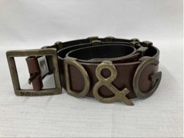D&G Dolce & Gabbana Damen-/Herren Ledergürtel – Braun 