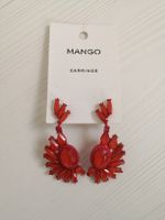 🤩MANGO OHRRINGE MIT ROTEN STRASS NEU