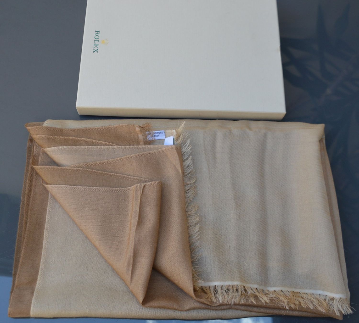 Rolex Foulard & Sciarpe: Schal Rolex Kaschmir - Seide / châle cachemire - soie – Usato da Collonges venduto da Auganien 8