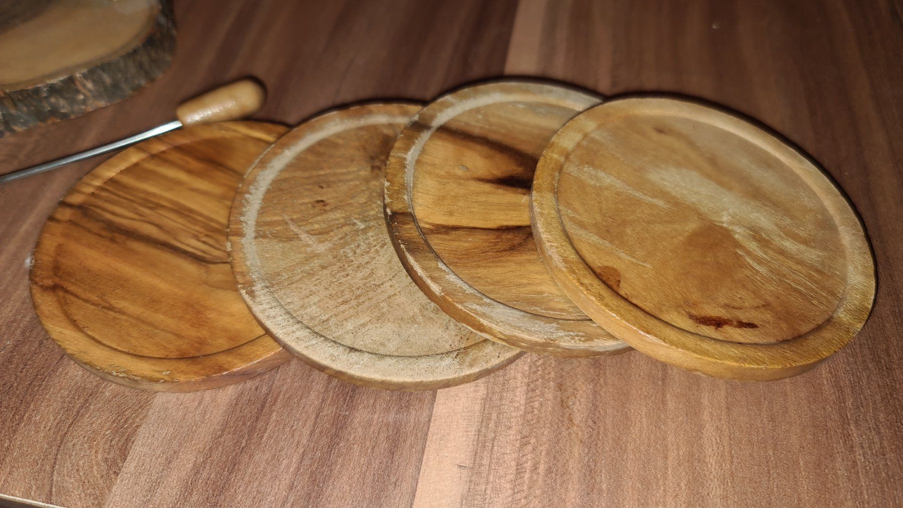 Sottobicchieri: Olivenholz Set, Untersetzer & Pikers Set, – Usato da Dintikon venduto da Vexi 3