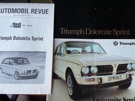 TRIUMPH DOLOMITE SPRINT Konvolut 2 Prospekte & AR-Test CH-dt