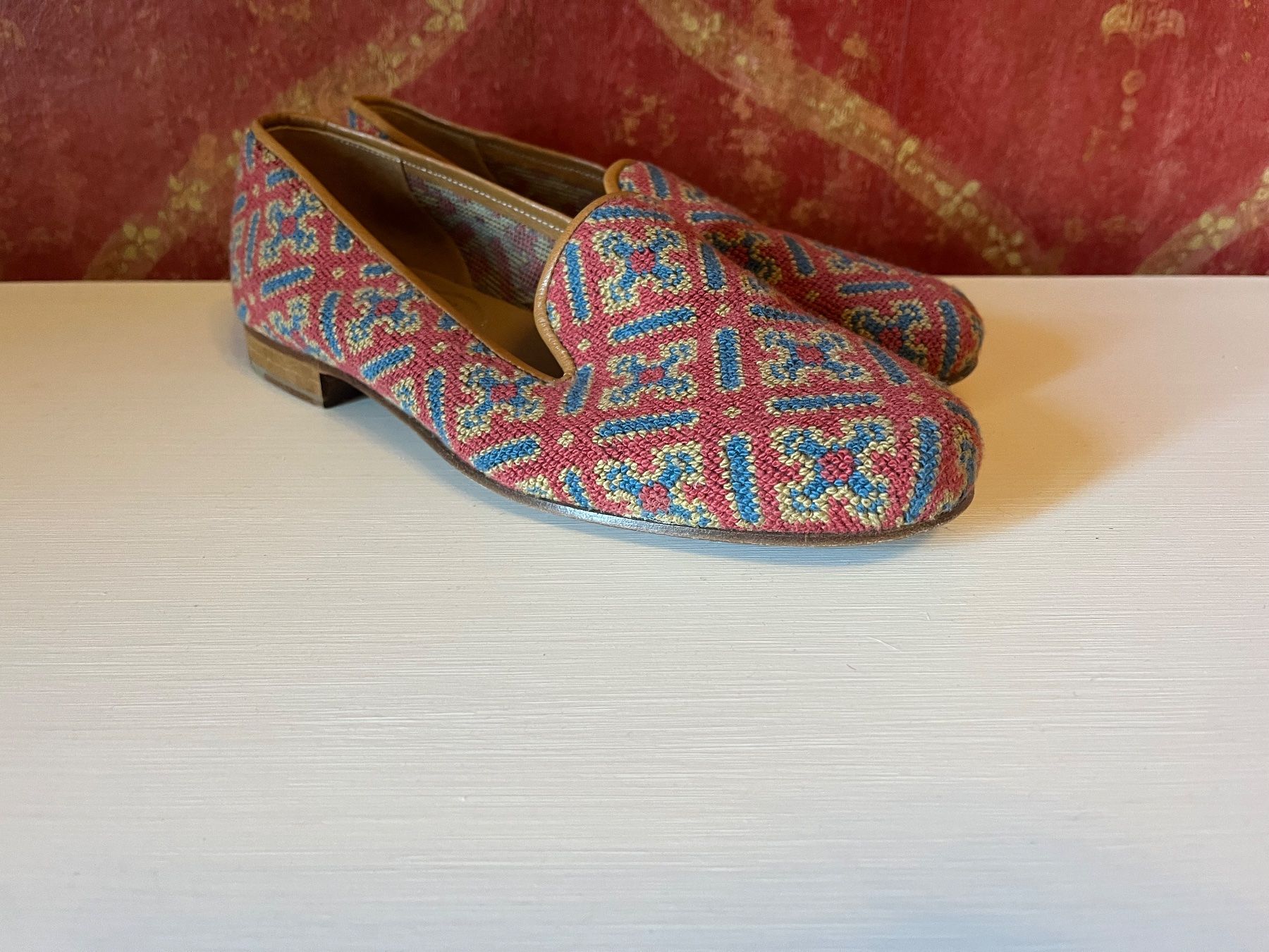 Scarpe da donna: STUBBS & WOOTON Brodées rouge – Usato da GENEVE venduto da hehakasapa 4