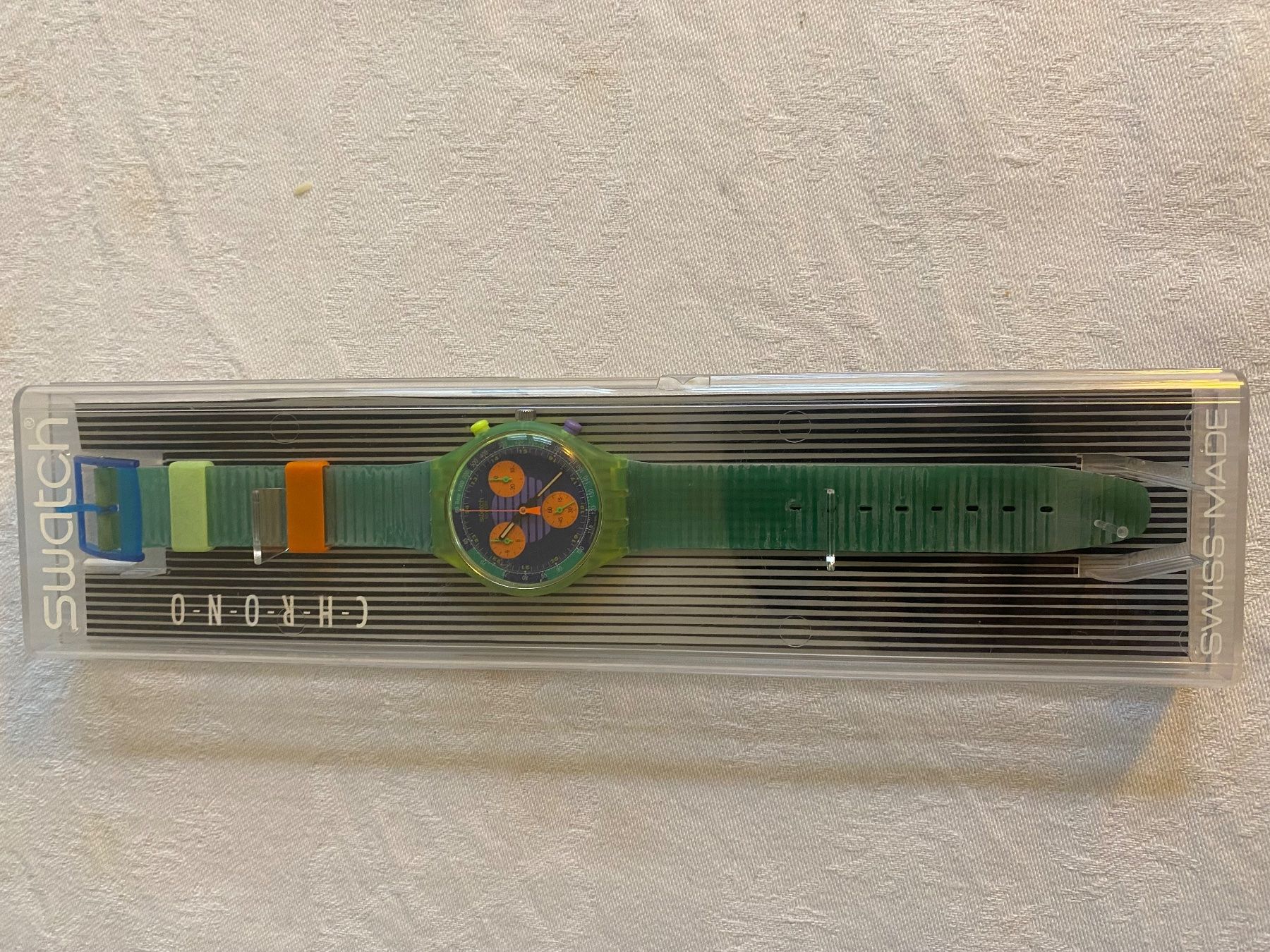 Swatch Uhren: Swatch, Chrono Neo Wave SCJ 100, neu – Neu und originalverpackt aus Zürich von Bemey5268