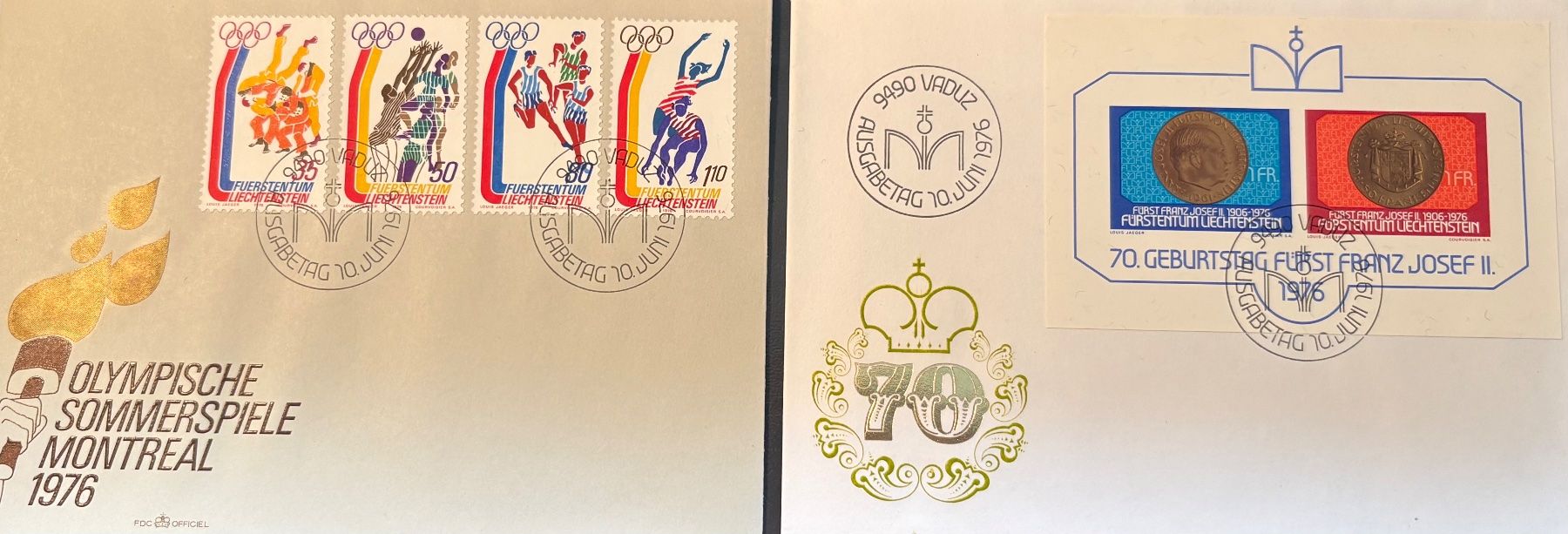 Tutti i francobolli: Liechtenstein 2 Ersttagsbriefe 10.06.76 Block 10 – Nuovo (secondo la descrizione) da Schaan venduto da Hrberger