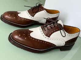 CANALLI 2 Tones Brogue Oxford Derby Leder Schuhe 40.5 NEUE