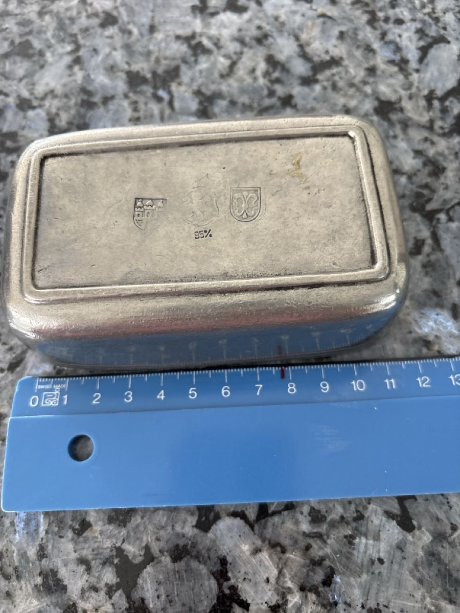 Altro in Decorazioni & Accessori: Zinn Dose 95% mit Deckel, Schmuckdose, Dose, 13x7cm – Usato da Hendschiken venduto da Uraniali 4