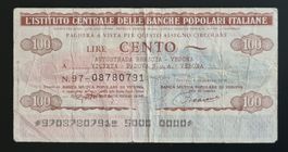 Cento Lire 100 Lira 1976 Banknote Italia Italien Moneta