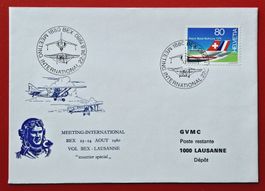 MEETING INTERNATIONAL FLUGPOST VOL BEX LAUSANNE 1980