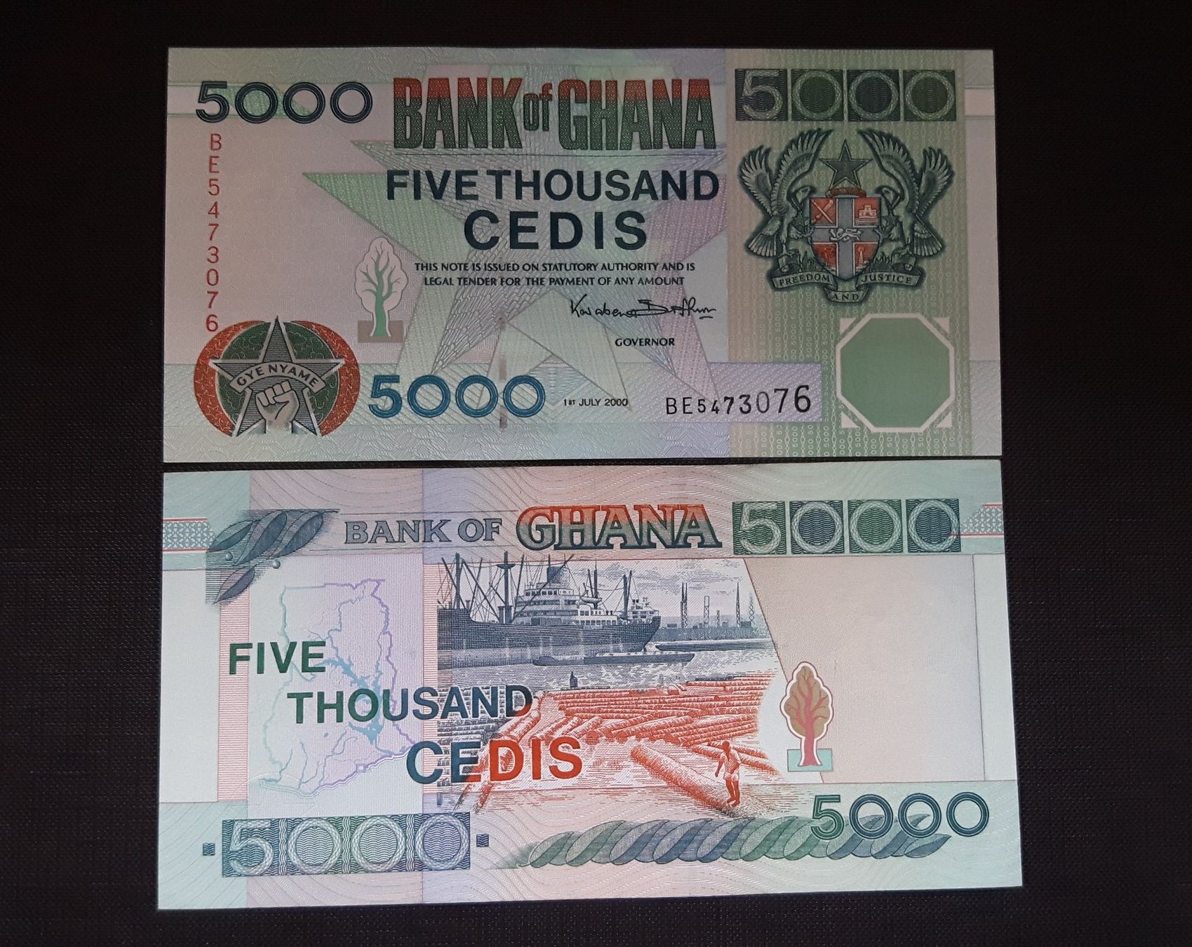 Banknoten: Lot: 10 x 5000 Cedis GHANA 01.07.2000 – Neu (gemäss Beschreibung) aus Zürich von brinkosos 2