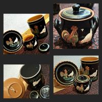 Sammel-Kunsthandwerk,altes Keramik-Set(4-teilig)um 1960