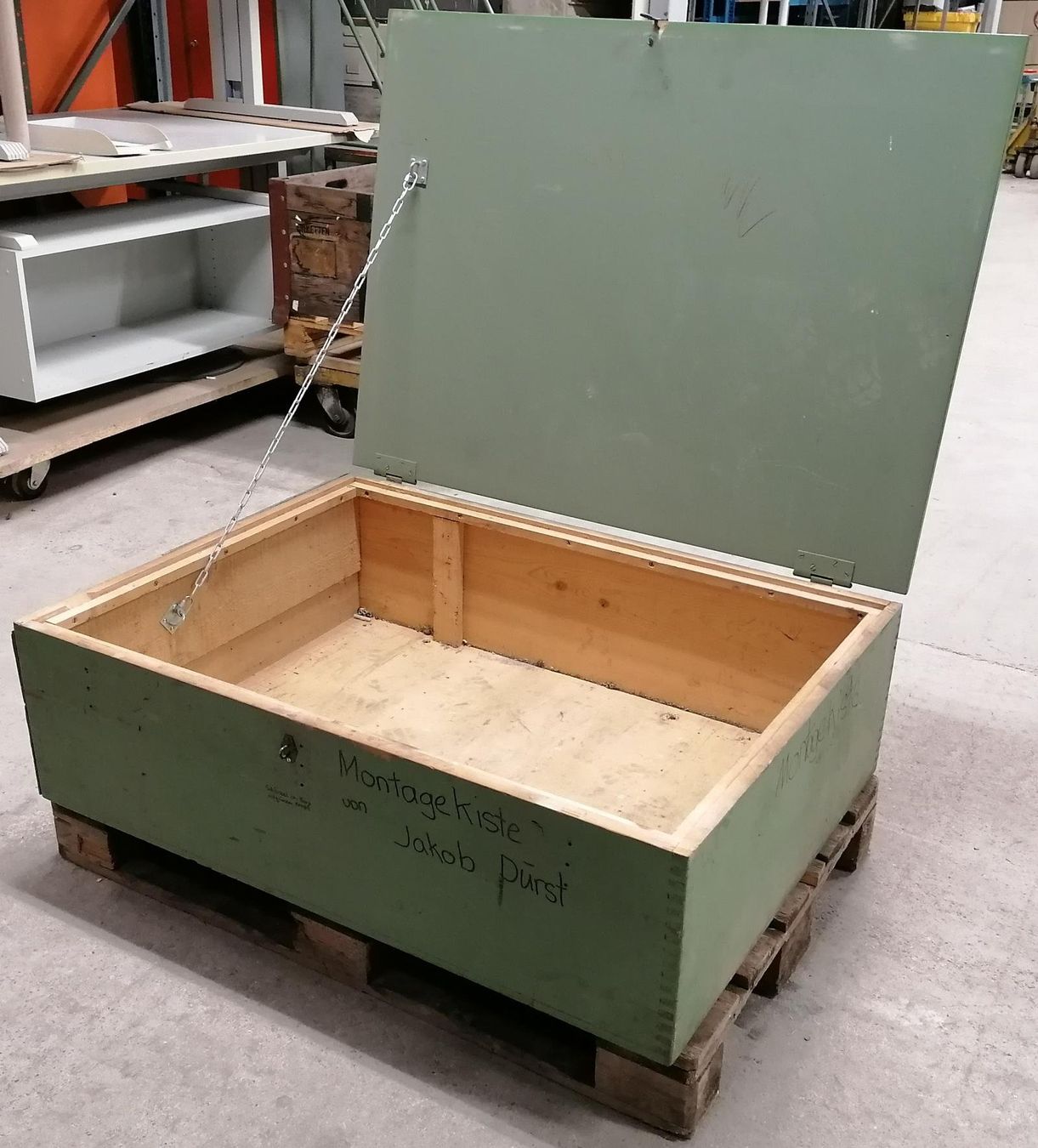 Casse di trasporto: Montagekiste grün Holz – Usato da Dietschwil venduto da Duerstag 1