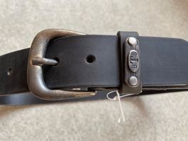 Ledergürtel BTS Gr. 80 schwarz, Vintage Look, NEU