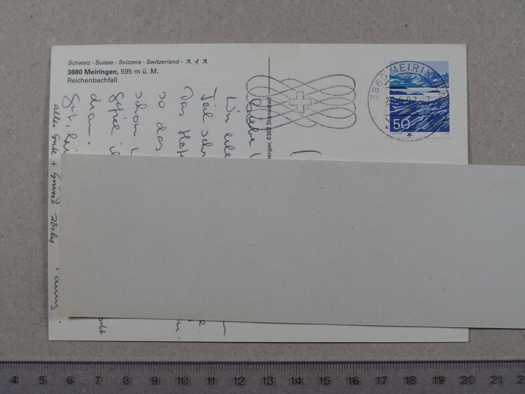 Cartoline postali: Meiringen, 1992 – Usato da Lenzburg venduto da fh1 1