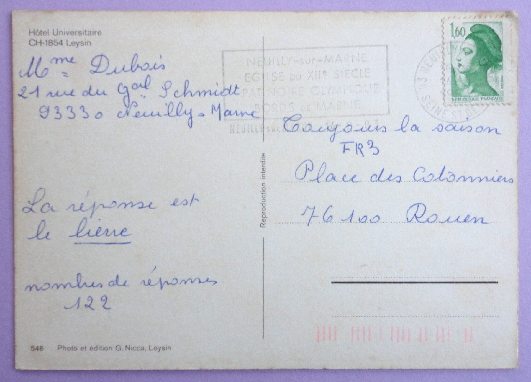 Cartoline postali: Hôtel Universitaire, Leysin – Usato da Fétigny venduto da Billy2miny 1
