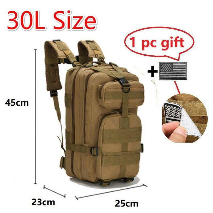 30 L Taktischer Rucksack – Wasserdicht, Mit Flaggenaufnäher & Vielen Fächern – Für Outdoor, Schule & Alltag