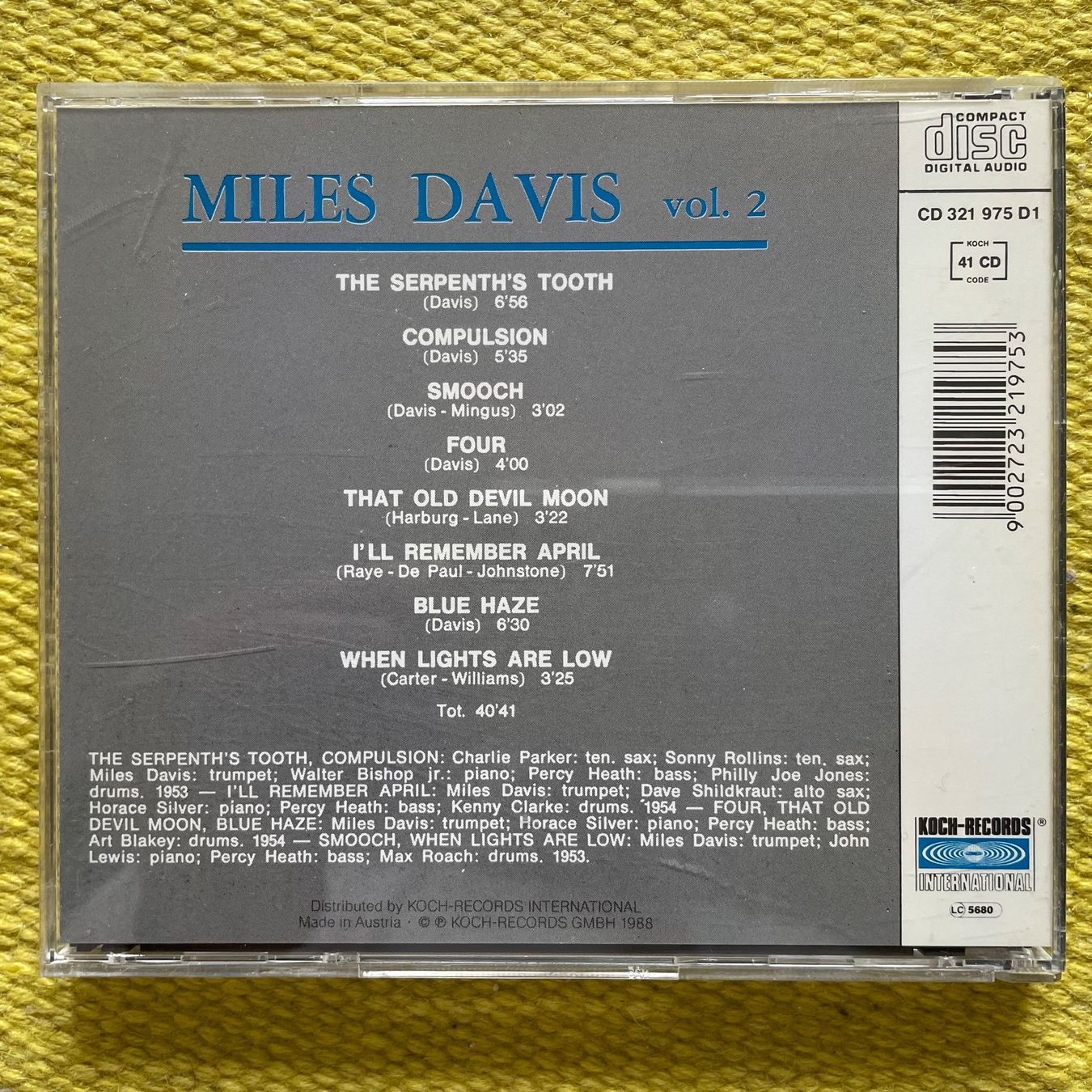 CD: MILES DAVIS-MILES DAVIS VOL.2 – Usato da Rorschacherberg venduto da CD-Roli 1