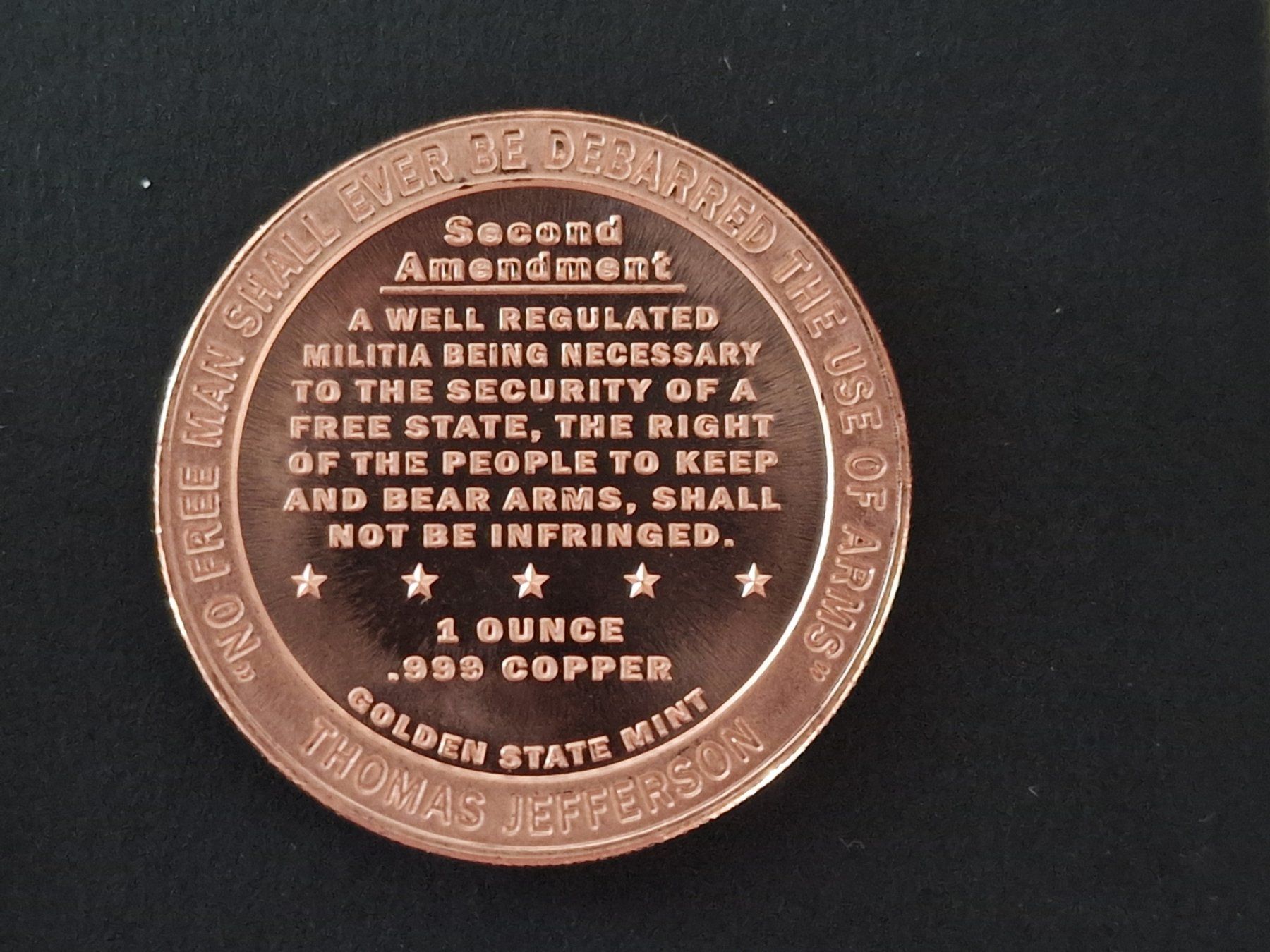 Medaglie: USA 1 Oz .999 Copper, GSM 2nd Amendment – Usato da Bouveret venduto da psv01 1