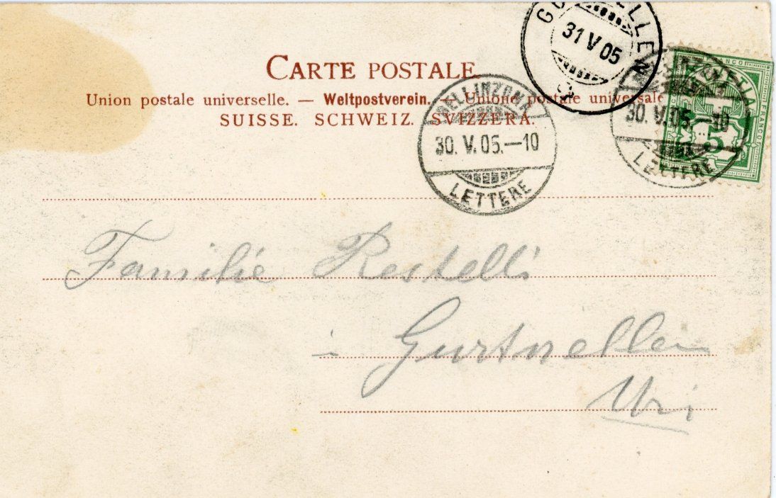 Cartoline postali: Bellinzona  TI         um 1905 – Usato da Brig venduto da Valcards54 1