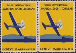 1934.1 (Vignette) Salon Int. GENF, postfrisches Paar, 100.-
