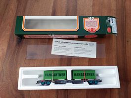 HAG 392 - SBB Sgss Wechselbrücken-Containerwagen - H0 WS OVP