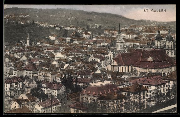 Cartoline postali: AK St. Gallen, Ortsansicht mit Kirchen – Usato da Berlin venduto da bartko-reher