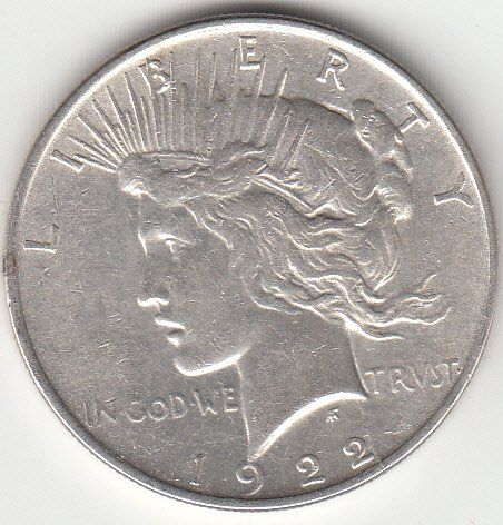 Tutti le monete: USA -- Peace - Dollar 1922 -vz – Usato da Gossau SG venduto da Gallus00