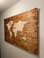 Weltkarte aus Holz, Handarbeit, Nachhaltig, Natur, Welt