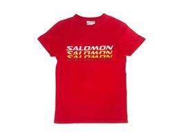 Salomon T-Shirt Rot mit Dreifarbigen Aufdruck Gr. M - Herren