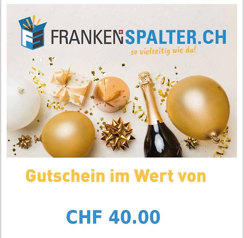 Buoni: 40.- CHF Gutschein Frankenspalter.ch – Nuovo e nell'imballaggio originale da Bern venduto da Chuchigreni