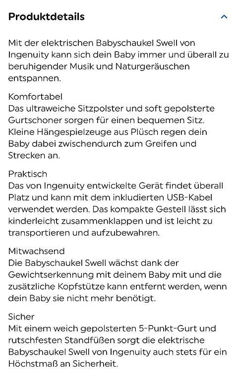 Sonstige Gartenschaukeln: Babyschschauckel Ingenuity elektrisch - Neuwertig! – Gebraucht aus Wynau von emi_23 3