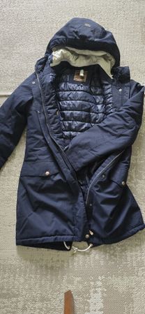 Winterjacke / Parka, dunkelblau, warm gefüttert, Grösse M