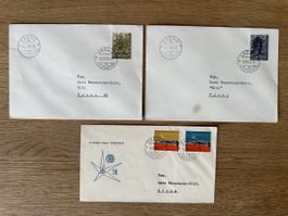 Liechtenstein - 3x 1958 FDC Znr 313-314, 316-317