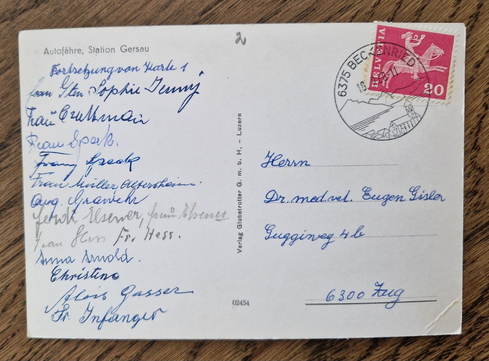 Cartoline postali: Autofähre Gersau 1968 – Usato da Ebikon venduto da Donar50 1