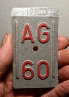 Velonummer AG 60 von 1960 - Aargau -  112 500
