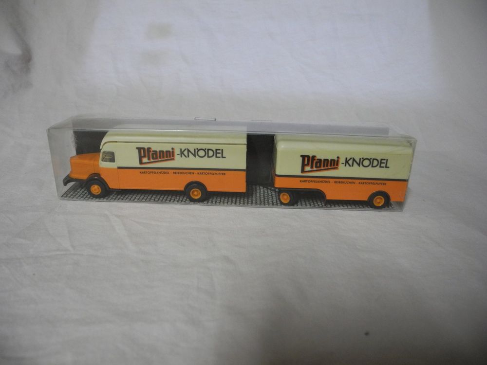 Modèle Réduit 1:87 Albedo - Camion Semi-remorque MAN Avec Remorque "Pfanni-Knödel" - Avec Boîte D'origine