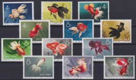 1960, China Nr. 534-545, Serie Goldfisch postfrisch **