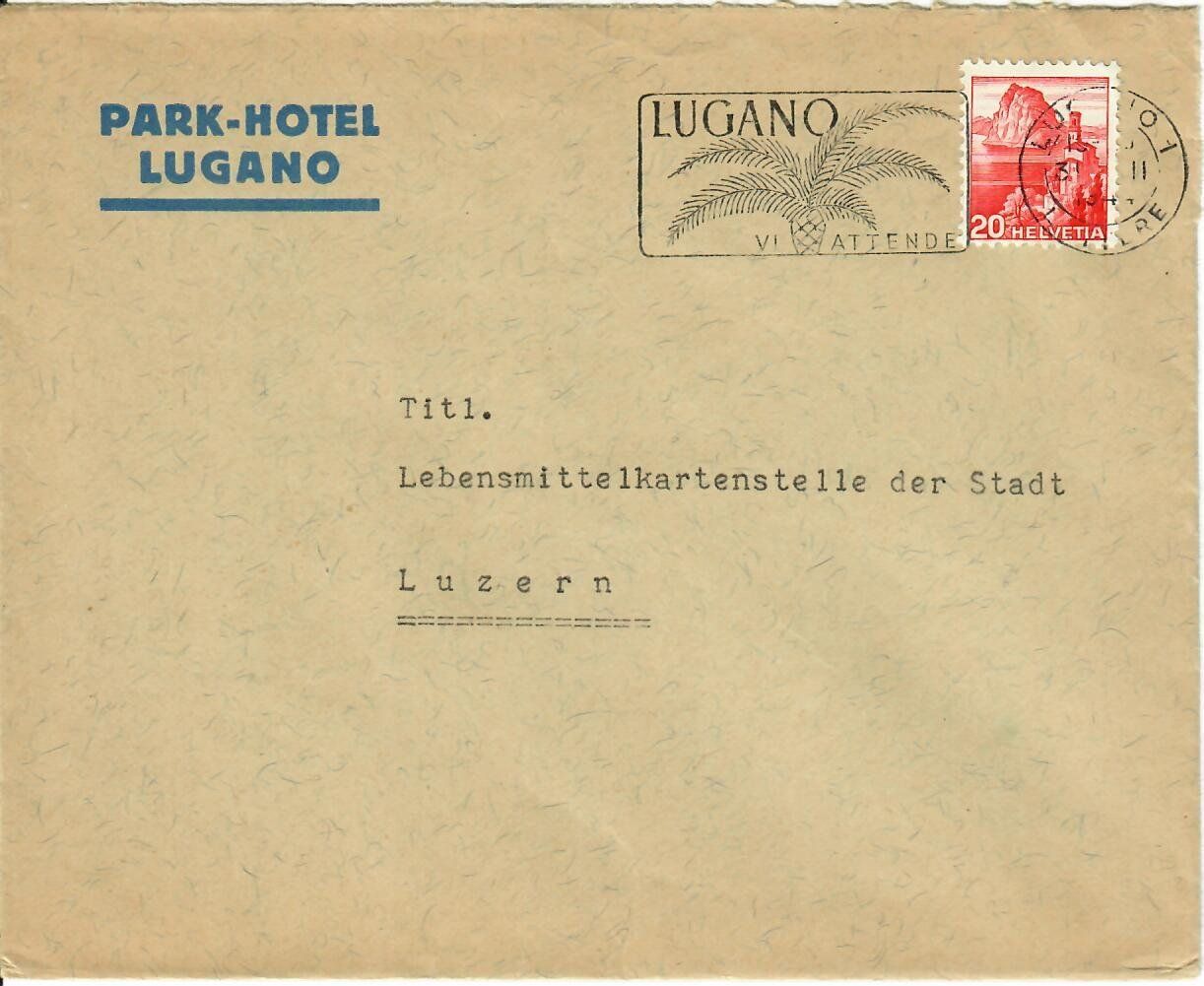 Tutti i francobolli: Brief, Park - Hotel Lugano – Usato da Hochdorf venduto da Ziegel-16