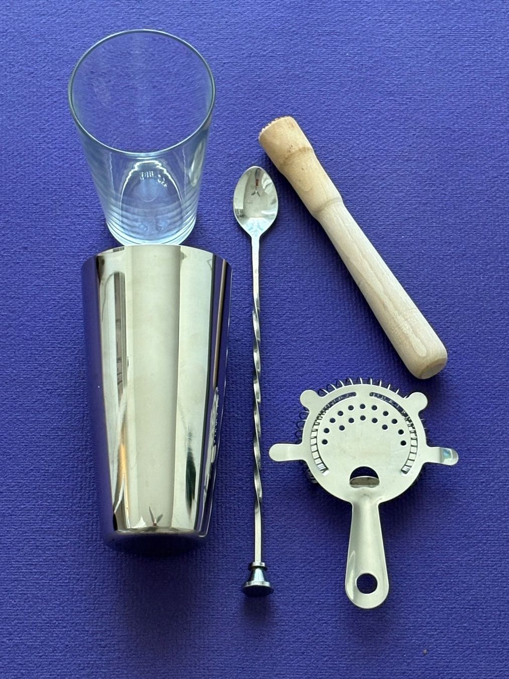Elettrodomestici da cucina: Cocktail-Set mit Boston Shaker, Barspoon, Strainer, Muddler – Usato da Oberwil BL venduto da nefret01