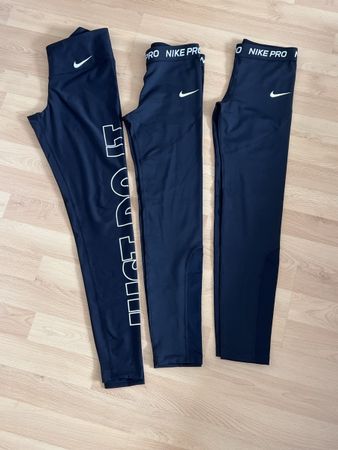 3 Nike Pro Leggings schwarz Set Grösse XS