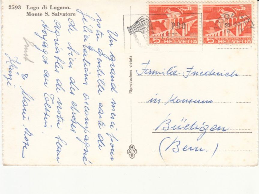 Cartoline postali: San Salvatore 1955 – Usato da Bürglen TG venduto da StampGraf 1