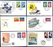 1957- 1958 Div. FDC  Weltausstellung In Brüssel