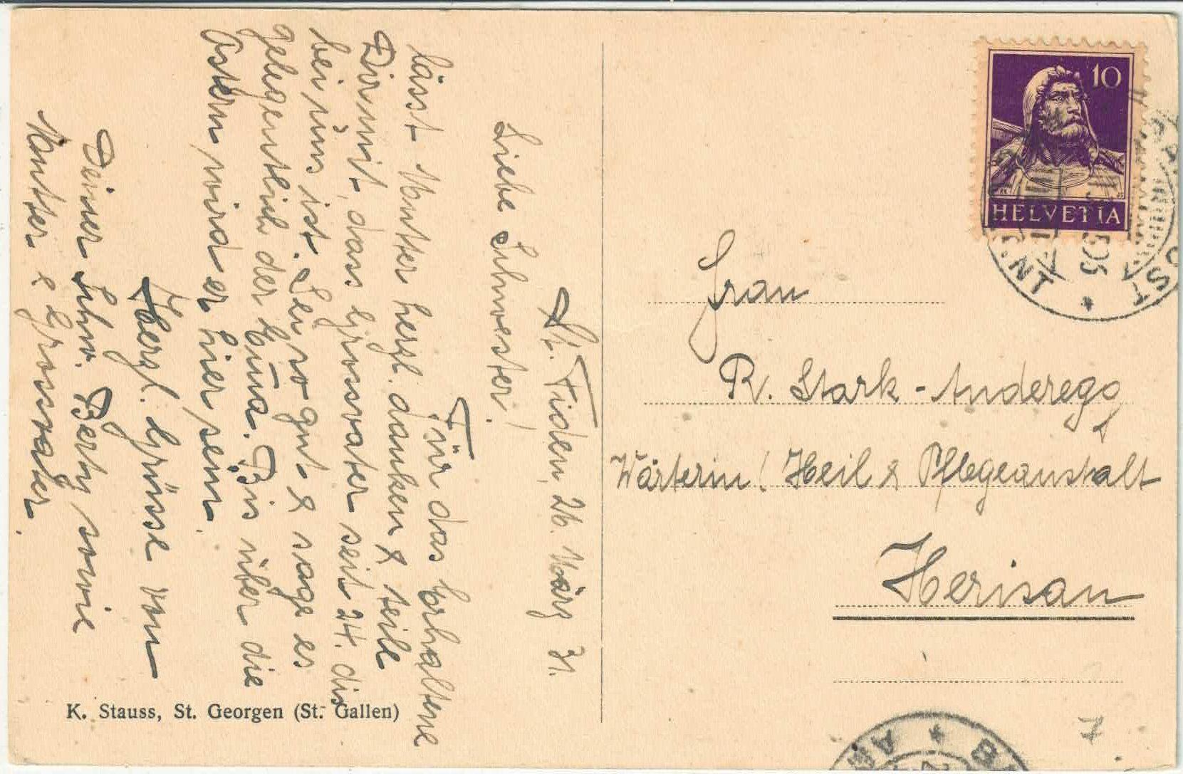Cartoline postali: St. Georgen SG - Generalansicht – Usato da Ettingen venduto da Kartenplanet 1