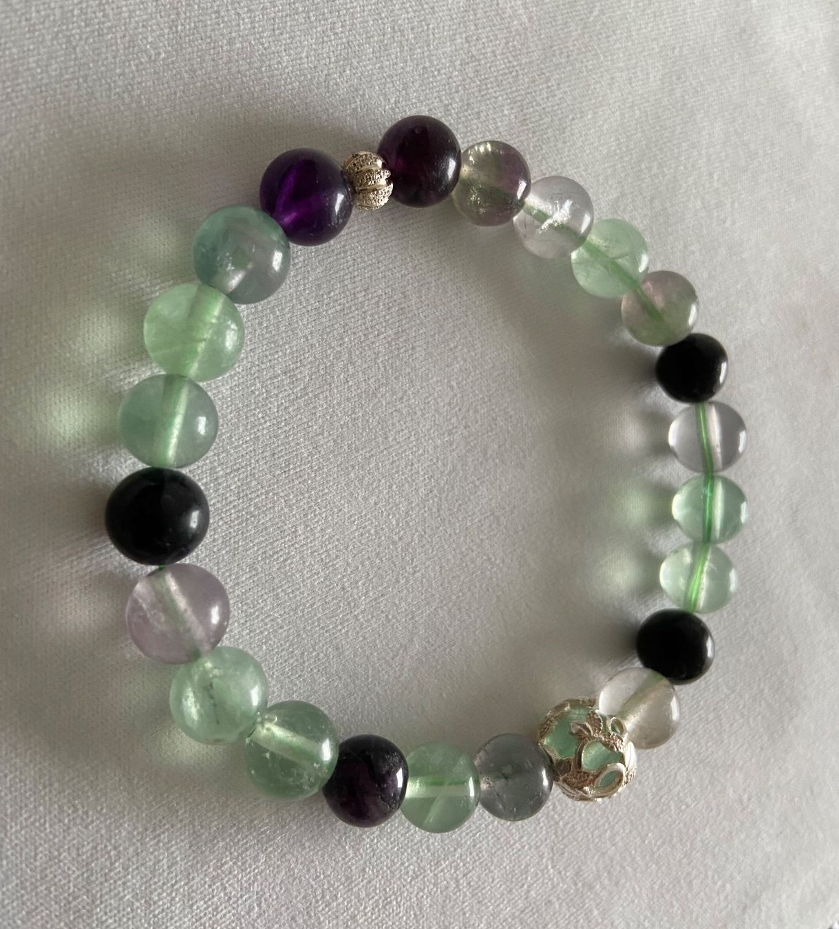 Bracciali & Braccialetti: Edelstein Armband Fluorit mit echt Silber auf Mass – Nuovo e nell'imballaggio originale da Zuzwil SG venduto da Lemliskat 6