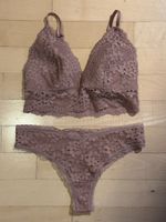 H&M Set, Grösse S, Spitze, Mauve, BH und Slip, Neuwertig!