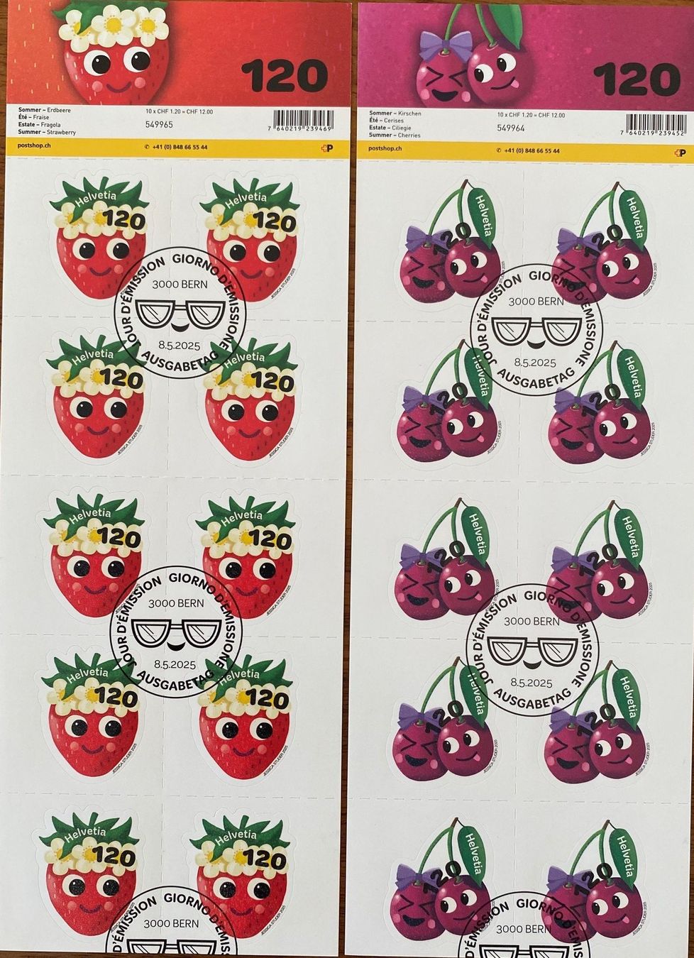 Alle Briefmarken: Bogen Briefmarken Serie Sommer 2025  gestempelt. – Gebraucht aus Aedermannsdorf von Sennahoy11 2