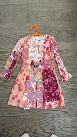 Girls Dress Zara Floral Pattern Long Sleeve Used