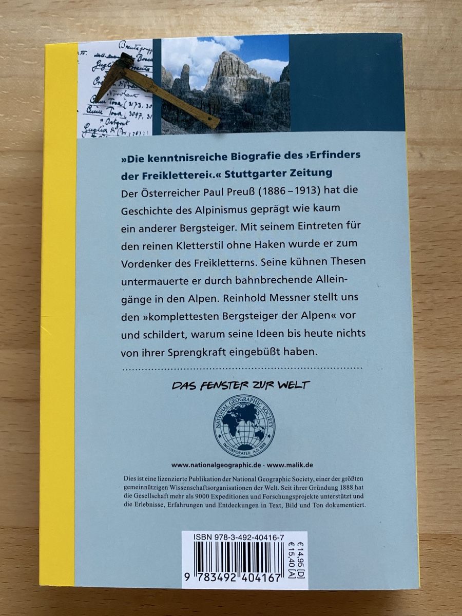 Bücher: Der Philosoph des Freikletterns - Reinhold Messner – Gebraucht aus Schwarzenburg von Michellu 1