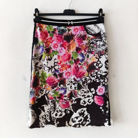 MARC CAIN Stretch Rock Jupe Skirt Rosen Traum N2/34-36