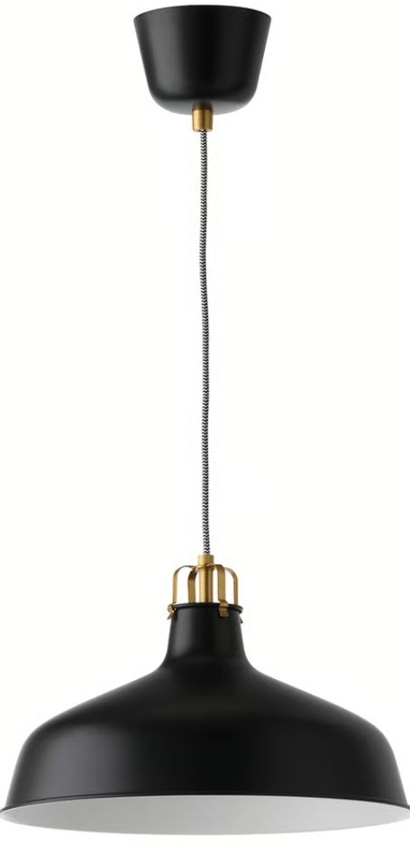 Ikea Kronleuchter & Deckenlampen: IKEA RANARP Hängeleuchte, schwarz / gold, Durchmesser 38cm – Gebraucht aus Uitikon Waldegg von rah_5p85